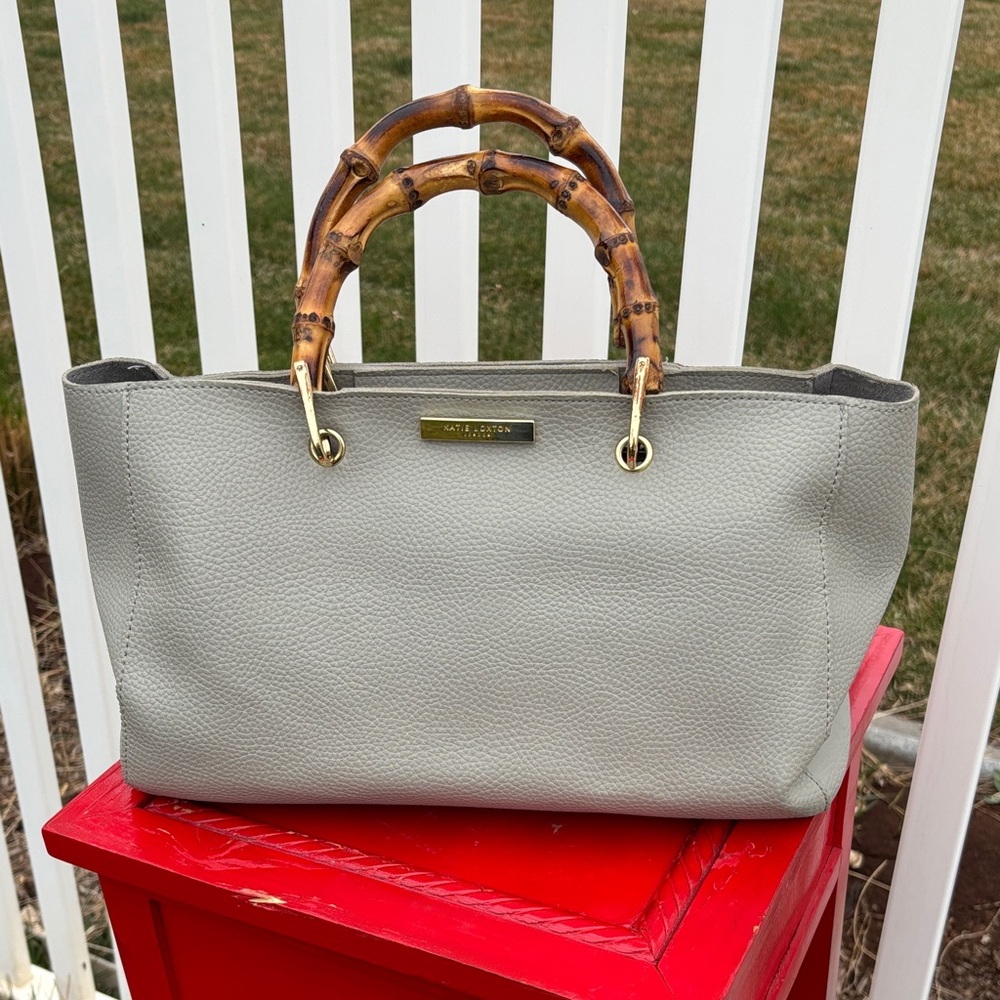 Katie Loxton London Bamboo Handles Satchel, Putty Colored